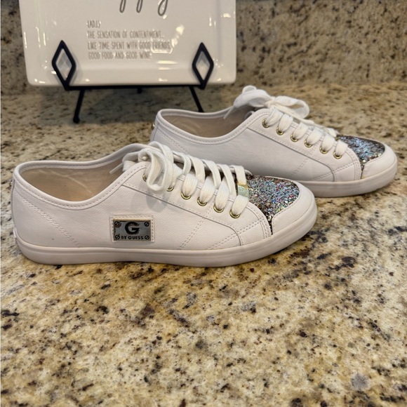 Guess White Sneakers with Multicolor Glitter Size 9 - Picture 5 of 10